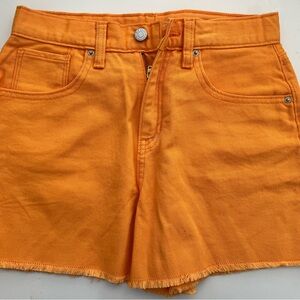 Orange Denim Shorts
